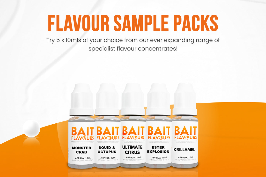 5 × 10ml Fishing Bait Flavour Concentrate Sample Packs