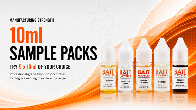 5 × 10ml Fishing Bait Flavour Concentrate Sample Packs – Bait Flavours