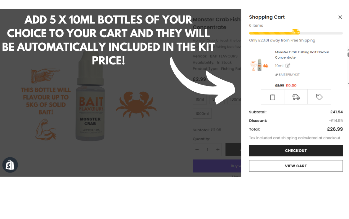 Complete Custom Bait Booster Spray DIY Kit 500ml (Please add 5 x 10ml flavours to your cart to complete your kit)